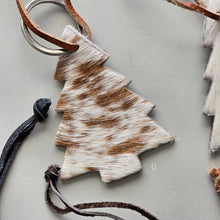 Load image into Gallery viewer, Cowhide Christmas Tree Ornament – Real Cow Hide Keychain