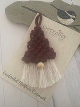 Load image into Gallery viewer, Gnome macrame Christmas tree ornament