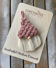 Load image into Gallery viewer, Gnome macrame Christmas tree ornament