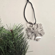 Load image into Gallery viewer, Cowhide Snowflake Ornament – Real Cow Hide Keychain