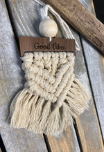 Load image into Gallery viewer, Good vibes Macrame Christmas ornament/car diffuser