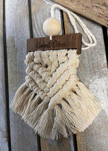 Load image into Gallery viewer, Good vibes Macrame Christmas ornament/car diffuser
