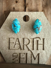 Load image into Gallery viewer, Turquoise Marquise Studs