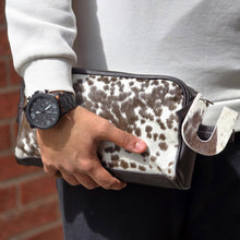 Load image into Gallery viewer, Leather Cowhide Toiletry Bag - Groomsmen Gift - Shaving Kit