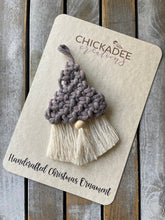Load image into Gallery viewer, Gnome macrame Christmas tree ornament