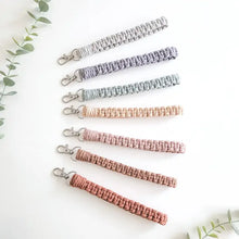 Load image into Gallery viewer, Caught in the Knott-Macrame Wristlet | macrame keychain, cute boho accessories