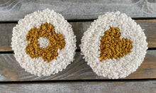 Load image into Gallery viewer, Car holder (2) coffee coasters, mug rug for car,punch needle