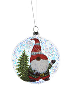 Load image into Gallery viewer, Xmas Clear Hanging Glittered Flat Ball Ornament