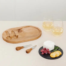 Load image into Gallery viewer, Wood & Slate Serving Board Set