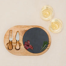 Load image into Gallery viewer, Wood & Slate Serving Board Set