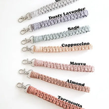 Load image into Gallery viewer, Caught in the Knott-Macrame Wristlet | macrame keychain, cute boho accessories