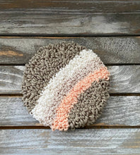 Load image into Gallery viewer, Coffee coaster, mug rug, punch needle mug rugs, candle mat