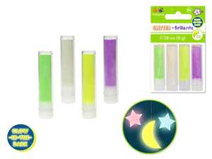 Twinkle Town: 8g Glow-in-the-Dark Glitter Vials 4pc x 2g Asst B) Sparkle