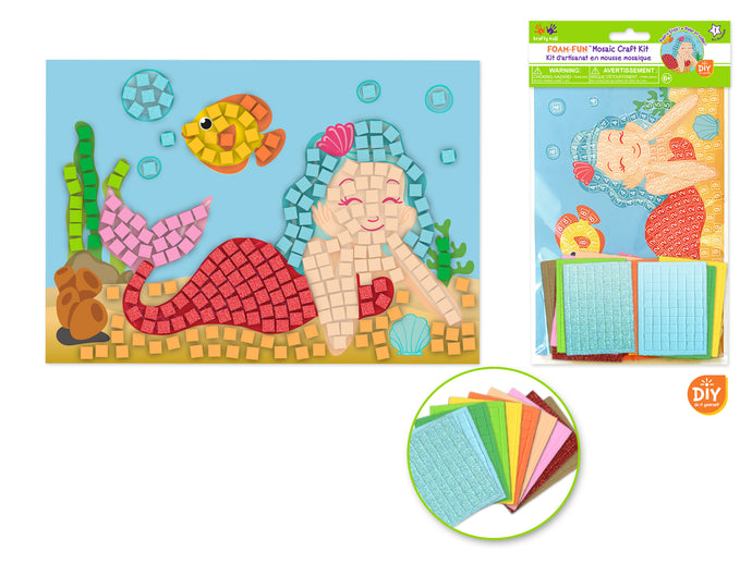 Krafty Kids Kit: DIY Foam Mosaic Kit B) Mermaid