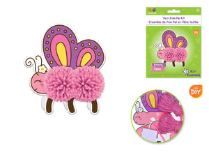 Krafty Kids Kit: DIY Yarn Pom-Pal Kit A) Butterfly