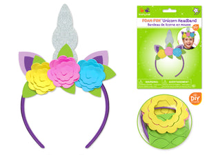 Krafty Kids Kit: DIY Foam Unicorn Headband Kit A) Silver