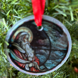 Stain glass round sublimation ornament