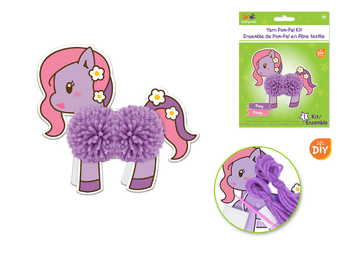 Krafty Kids Kit: DIY Yarn Pom-Pal Kit F) Pony