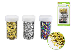 Twinkle Town: 30g Confetti Flakes Shaker Jars A) Gold/Silver/Multi
