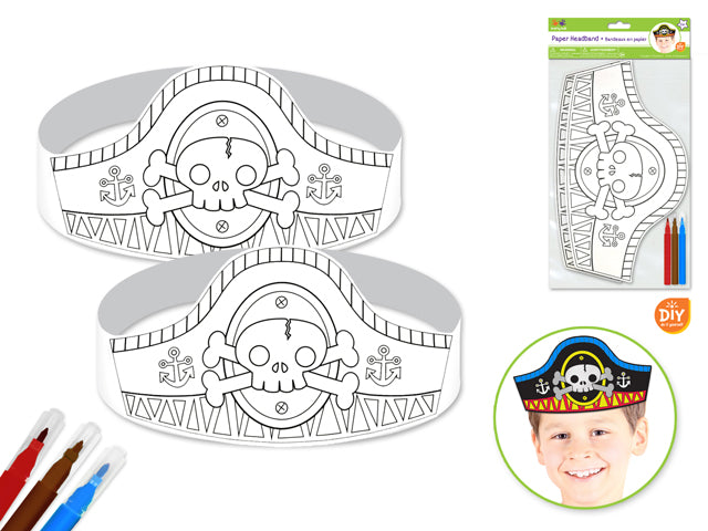 Krafty Kids Kit: DIY Paper Headband 2pc w/3 Markers A) Pirate