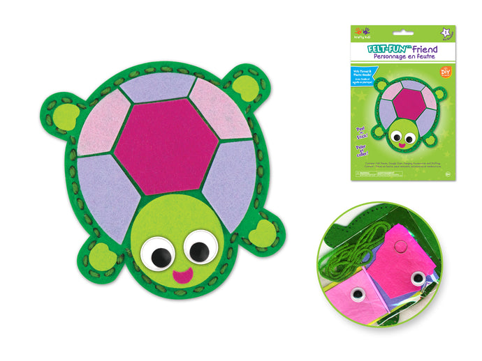 Krafty Kids Kit: DIY Felt Friends Sewing Kit w/Plastic Needle G) Turtle