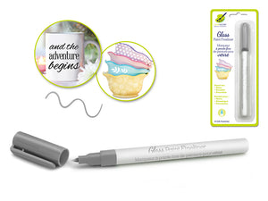 Color Factory: Glass Marker Ceramic/Porcelain Fineliner Permanent 3ml F) Metallic Silver