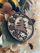 Load image into Gallery viewer, Christmas ornament, wooden 2D ornament, nature
