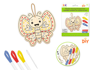 Krafty Kids Kit: DIY Wooden Sewing Ornament Kit D) Butterfly