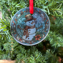 Load image into Gallery viewer, Stain glass round sublimation ornament
