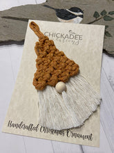 Load image into Gallery viewer, Gnome macrame Christmas tree ornament
