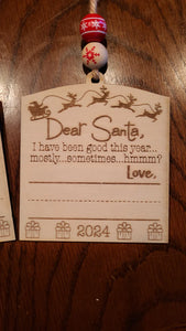 Dear Santa Wood Ornaments