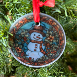 Stain glass round sublimation ornament