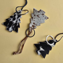 Load image into Gallery viewer, Cowhide Christmas Tree Ornament – Real Cow Hide Keychain
