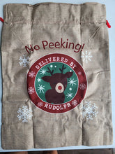 Load image into Gallery viewer, Large Burlap Santa Sacks can be customized
