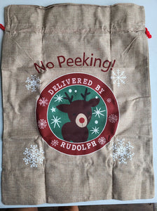 Large Burlap Santa Sacks can be customized