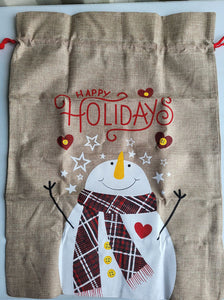 Large Burlap Santa Sacks can be customized