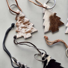 Load image into Gallery viewer, Cowhide Christmas Tree Ornament – Real Cow Hide Keychain
