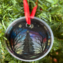 Load image into Gallery viewer, Stain glass round sublimation ornament
