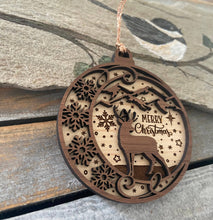 Load image into Gallery viewer, Christmas ornament, wooden 2D ornament, nature
