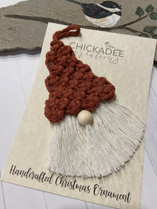 Gnome macrame Christmas tree ornament