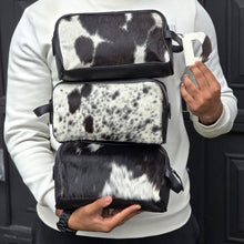 Load image into Gallery viewer, Leather Cowhide Toiletry Bag - Groomsmen Gift - Shaving Kit
