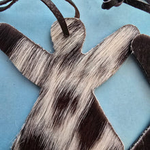 Load image into Gallery viewer, Cowhide Christmas Angel Ornament – Real Cow Hide tag
