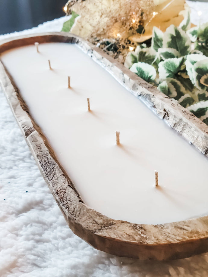 Dough Bowl Candle - Long oval, 6 wick