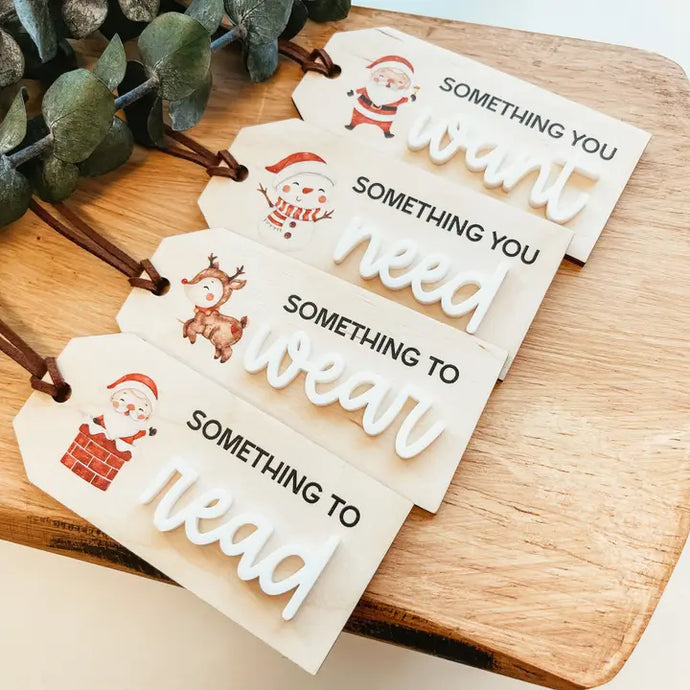 Mindful Gifting Tags | Want, Need, Wear, Read | 3D Cute