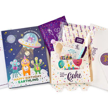 Load image into Gallery viewer, *New!* Alien Birthday Card - Celestial Vanilla Confetti Cake
