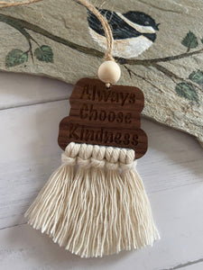 Always Choose Kindness Macrame car diffuser car charm