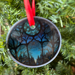 Stain glass round sublimation ornament