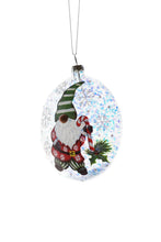 Load image into Gallery viewer, Clear Hanging Glittered Flat Ball Ornament
