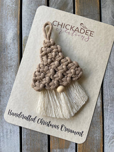 Gnome macrame Christmas tree ornament