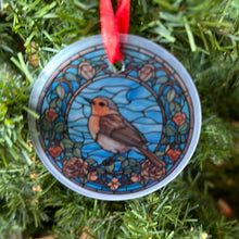 Load image into Gallery viewer, Stain glass round sublimation ornament
